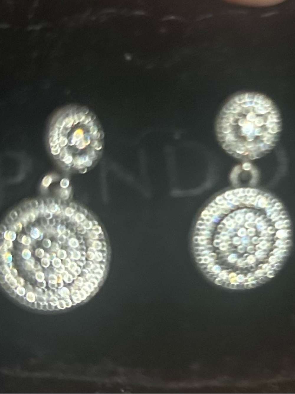 PANDORA Silver Crystal Double Drop Earrings